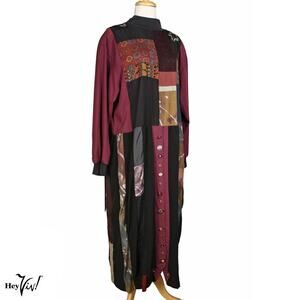 Donna Jessica Dress Cottagecore Patchwork Art Wear Size 2X B42 W42 - Hey Viv